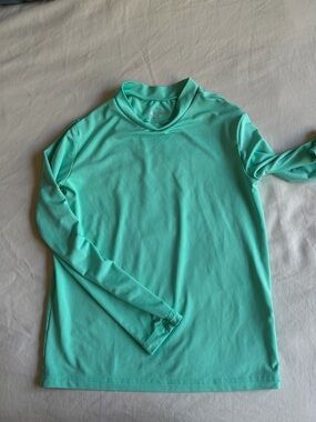 Cat & Jack Kids Long Sleeve Swim Rashguard in Aqua Green